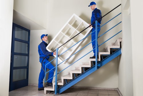Removal van and moving boxes for a UK man and van service