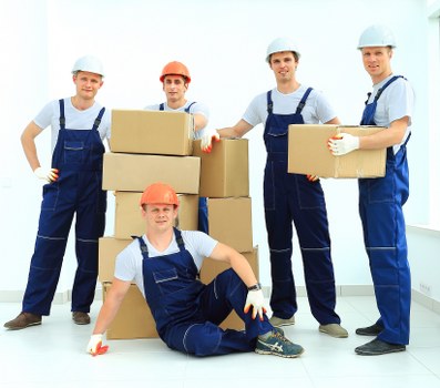 Local moving team handling access in a Clapham street