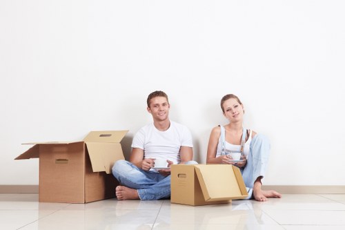 Office relocation items prepared for transport in Clapham