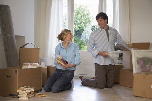 Furniture and boxes being loaded for a local move in Clapham