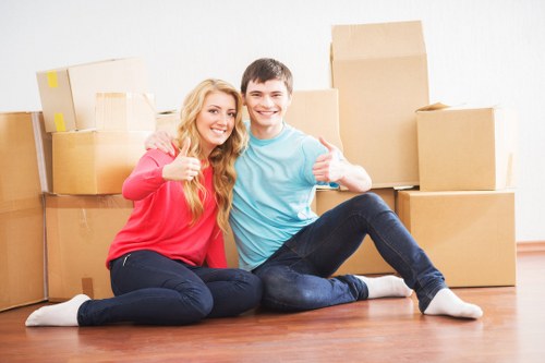 Careful packing and labelled boxes for a home move in Clapham