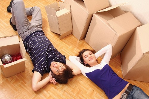 Furniture and boxes being moved for a Clapham household or business